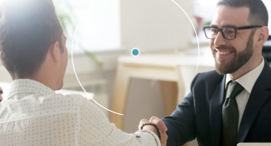 Two men shaking hands